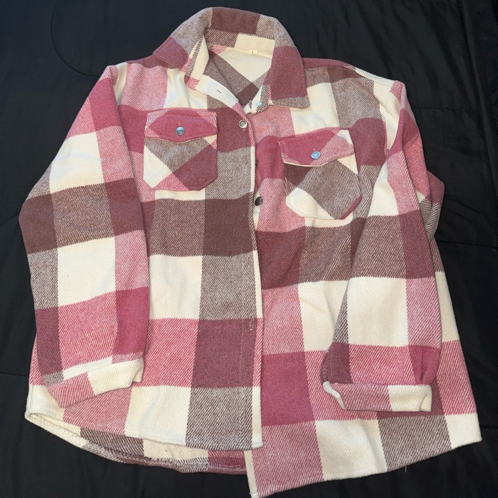 Pink and Brown Plaid Jacket